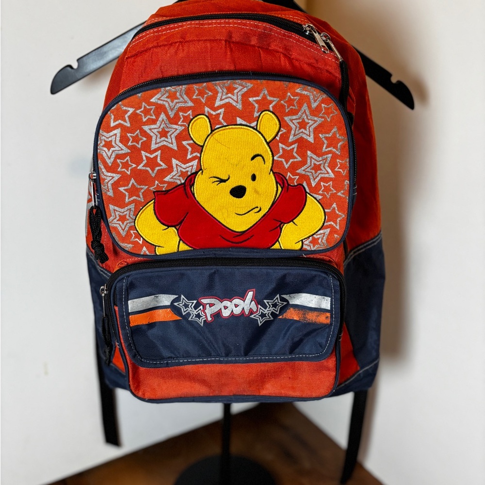 Winnie the Pooh Orange and Blue Kids Y2K retro Backpack